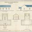 Plans, section and elevation.