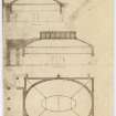Edinburgh Academy.
Cross section, longitudinal section and plan showing reconstruction of hall lantern.
Titled: 'Edinburgh Academy'  '65 Frederick Street Edinburgh August 1902'