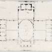 Edinburgh Academy.
Plan of principal floor showing dimensions.
Titled: 'New High School No.3'  '131 George Street July 4th 1823'