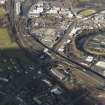 Oblique aerial view of the city showing the route of the M74 extension going through the Rutherglen to Polamadie area centred on Power Motive Works, taken from the E.