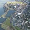 General oblique aerial view of the harbour area of Bo'ness, taken from the WSW.