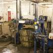Interior. Cask Rebuilding and Rejuvination Process. Heading Area. This is where a cask awaits the fitting of the heads or ends into the croze.
