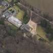 Oblique aerial view centred on the house with the college adjacent, taken from the NW.