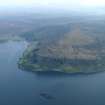 General oblique aerial view of Loch Bay and Sgurr a' Bhagh, taken from the NW.