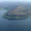 General oblique aerial view of Loch Bay and Sgurr a' Bhagh, taken from the NW.