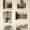 Six views of Glasgow University, William Adam Library and Hunterian Museum.