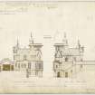 West and East elevations, Binn House, Burntisland.