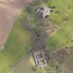 Oblique aerial view centred on the country house with the Home Farm adjacent,  taken from the W.