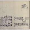 Scottish Equitable Life Assurance Company.
Location plan, plan and sections showing proposed  alterations to exsisting ground floor, Office area - west wing.