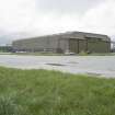 View from WNW (airside) of unprotected C type aircraft hangar (E).