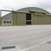 Detail of the W sliding/rolling doors of the J type aircraft hangar.