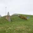 View from S of a surviving World War II air raid shelter in the SW dispersal area..