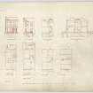 Recto, elevations, plans, sections, floor plans, roof plan
Titled: '30 Regent Terrace, for Lady Margaret Sackville'.