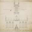 Ramshorn Kirk - elevation of South (Principal) front
Titled: 'Design for Rebuilding Ramshorn Church Glasgow No X'  'For the Lord Provost and Magistrates'  'Plan of the Ground Floor with Pewing'  'Rickman and Hutchinson Architects, Birmingham  5 Ma. 1824'