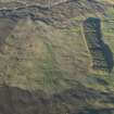 Oblique aerial view centred on the remains of the hut-circles and field system on Balnacoil Hill, taken from the W.