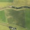 Oblique aerial view of the cropmarks of the unenclosed roundhouses at Anniston Mill, taken from the NNW.