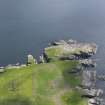 Oblique aerial view of the Broch of Burraland looking towards Hoga, taken from the W.