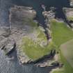 Oblique aerial view of the Broch of Burraland, taken from the N.