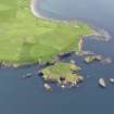 Oblique aerial view of Brei Holm, Papa Stour, looking WNW.