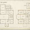 Floor plans for the Royal and Ancient Club House, St Andrews
Titled: 'Sketches of proposed alterations'. 
Not carried out.
