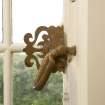 Interior. Ground floor, dining room, detail of window catch