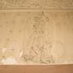 Interior. Coach house, detail of plaster panel above fireplace