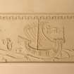Interior. Coach house, detail of plaster panel with galley