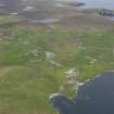 General oblique aerial view of Burravoe, looking N.