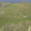 Oblique aerial view of the northern part of the Saxa Vord radar station, looking ENE.