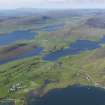 General oblique aerial view of Loch of Strom with Weisdale Voe beyond, looking N.