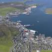 Oblique aerial view of the Holmsgath ferry terminal area of Lerwick, looking NNW.