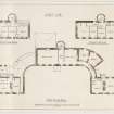 First, second and attic floor plan of Brisbane House.