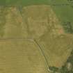 Oblique aerial view of the cropmarks of the palisaded settlement, taken from the SSE.