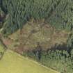 Oblique aerial view of the remains of Clune Wood Recumbent Stone Circle, taken from the SE.