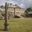 Central block of house with obelisk, view from SW