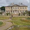 View from sunken garden to S