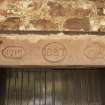 Belhaven Brewery. Detail of lintel in north elevation (third bay) of former maltings building.