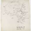 Plan of Chapel Enclosure & Eastern Domestic Structures(A) with Field Notes, Ink, 1:120, HW83SW 8