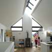 Interior view of Plot 14, The Skylight Home by Richard Murphy Architects.