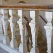 Interior. 1st floor. Stair hall. Balustrade and handrail. Detail