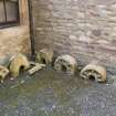 Estate office courtyard. Masonry fragments. Detail