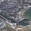 General oblique aerial view of Eyemouth, centred on the harbour, taken from the ENE.