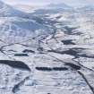 General oblique aerial view of Glen Dochart under snow, looking WSW.
