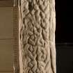 Detail of edge of cross slab with interlace pattern (with scale)