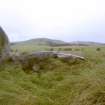 The outer edge of the summit of the fallen recumbent appears to mirror the Hill of Dunnideer