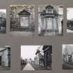 Card folder containing photograpphs of Greyfriars Churchyard. Front cover has pencil notes describing the photographs inside. Edinburgh Photographic Society Survey of Edinburgh District, Ward XVI George Square.