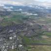 General oblique aerial view of the city centred on the castle looking W across the Forth Valley to the Menteith Hills, taken from the E.