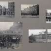 Card folder containing photographs of Keir Street and of Lauriston Place showing the Old Cattle Market and the College of Art built on its site. Front cover has pencil notes describing the photographs inside. Edinburgh Photographic Society Survey of Edinburgh District, Ward XIV George Square.