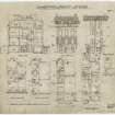 Edinburgh, No.5 Lansdowne Crescent.
Front and back elevations, section AB, basement, first, second, entresole and street floor plans.
Titled: 'No.5 Lansdowne Crescent, Edinburgh.  Proposed Conversion Into Two Houses.'
Insc: 'Drawing No.1.'   ' Architect,  106 Hanover St., Edinburgh.'
Signed: 'Alex A. Foote  A.R.I.B.A. F.R.I.A.S.'