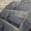 Detail of wooden buckets on waterwheel